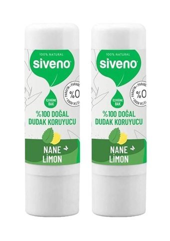 Siveno Doğal Limonlu-Naneli Çocuk-Yetişkin Dudak Nemlendirici Krem 2x6 gr