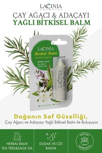 Lacinia Doğal Adaçayılı-Çay Ağacı Yetişkin Dudak Nemlendirici Balm