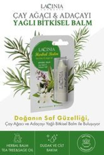 Lacinia Doğal Adaçayılı-Çay Ağacı Yetişkin Dudak Nemlendirici Balm