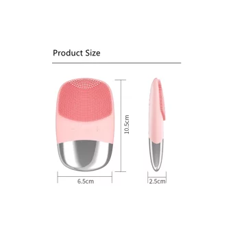 Puni 200 mAH Tüm Ciltler İçin 1 Başlıklı Silikon Şarjlı Titreşimli Yüz Temizleme Cihazı Siyah