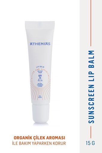 Athenias Doğal Çilekli Yetişkin Dudak Nemlendirici Balm 15 gr