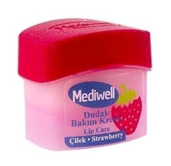 Mediwell Doğal Çilekli Yetişkin Dudak Nemlendirici Krem 5 gr