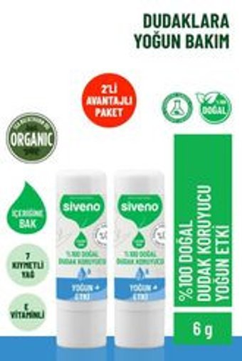 Siveno Doğal Çocuk-Yetişkin Dudak Nemlendirici Balm 2x6 gr