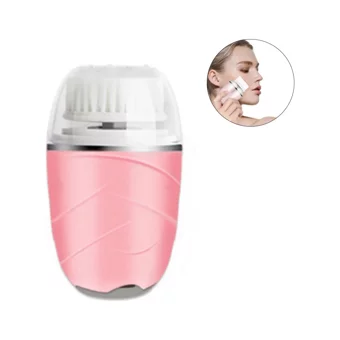 Zonne Tüm Ciltler İçin 3 Başlıklı Fırçalı Şarjlı Titreşimli Yüz Temizleme Cihazı Pembe