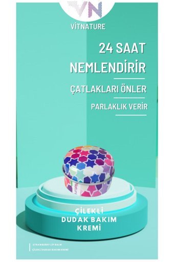 Vitnature Doğal Çilekli Yetişkin Dudak Nemlendirici Balm