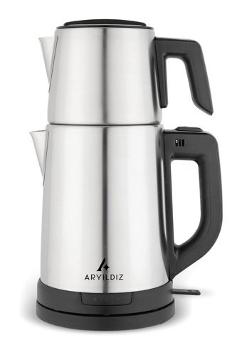Aryıldız Tea Harmony Çelik Demlikli 1800 W Çelik Gövdeli İnox Çay Makinesi