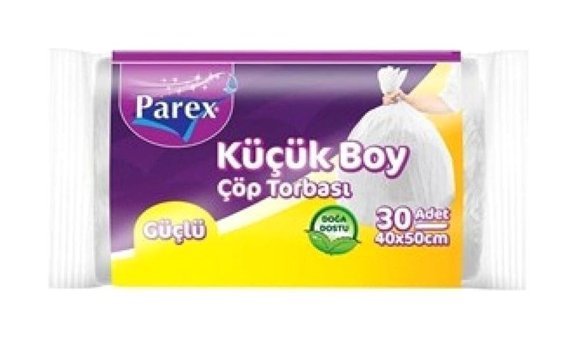 Parex Güçlü Küçük Boy 40x50 cm Çöp Poşeti 30 Adet Beyaz