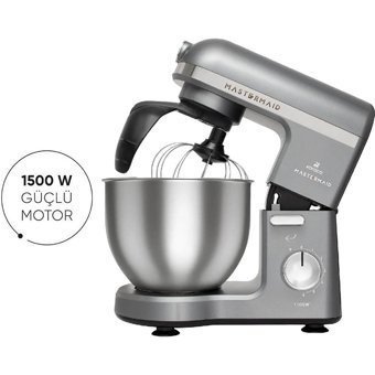 Karaca Mastermaid Chef Pro Plastik 1500 W 5 lt Stand Hamur Yoğurma ve Mutfak Şefi Gri