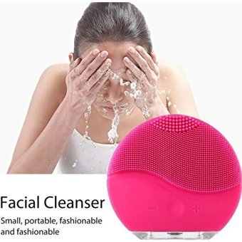 Xinh Yağlı Ciltler İçin 1 Başlıklı Silikon Şarjlı Titreşimli Yüz Temizleme Cihazı Pembe