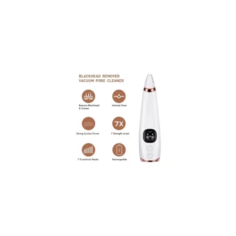 Xinh Blackhead 850 mAH Tüm Ciltler İçin 6 Başlıklı Şarjlı Vakumlu Yüz Temizleme Cihazı Beyaz Rose Gold