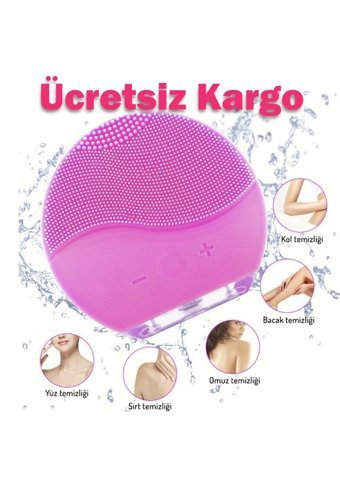 Usin Tüm Ciltler İçin 1 Başlıklı Silikon Şarjlı Titreşimli Yüz Temizleme Cihazı Pembe