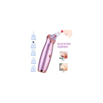 Xinh 450 mAH Tüm Ciltler İçin 5 Başlıklı Şarjlı Vakumlu Yüz Temizleme Cihazı Pembe