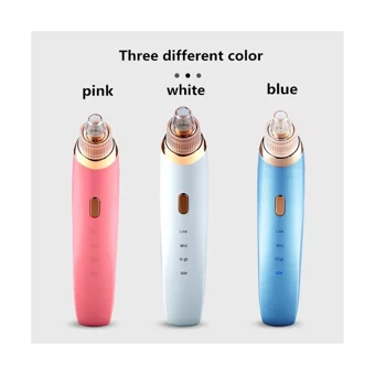 Anself 850 mAH Tüm Ciltler İçin 4 Başlıklı Şarjlı Vakumlu Yüz Temizleme Cihazı Pembe