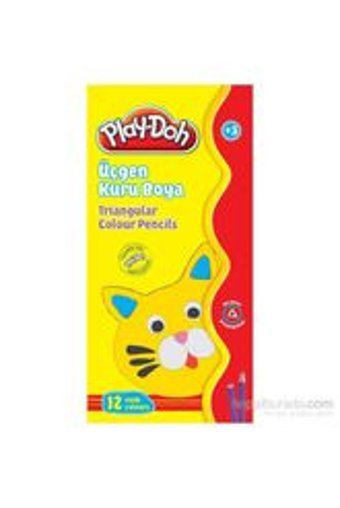 Play-Doh Play-KU008 12'li Jumbo Üçgen Kuru Boya Seti