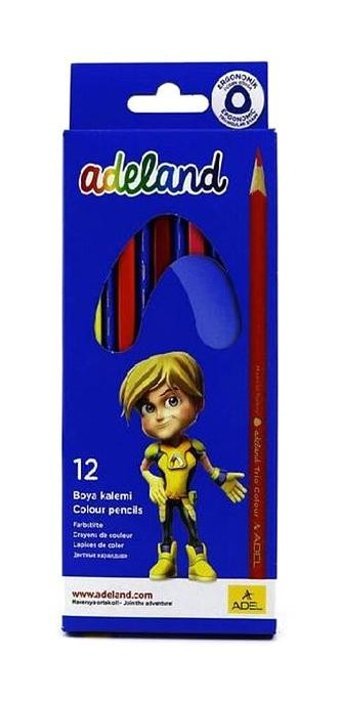 Adel 33151070 12'li Üçgen Kuru Boya Seti