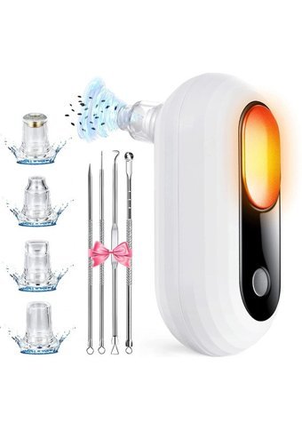 Acowild Mini 4 Prob Karma Ciltler İçin 4 Başlıklı Şarjlı Vakumlu Yüz Temizleme Cihazı Beyaz