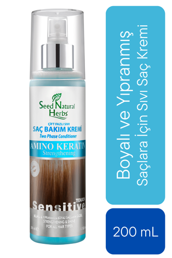 Seed Natural Herbs Hindistan Cevizi Yağı Silikonsuz Sülfatsız Besleyici Tuzsuz Keratinli Boyalı İçin Durulanmayan Saç Kremi 200 ml