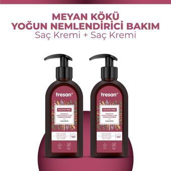 Tresan Meyan Kökü Sülfatsız Nemlendirici Tüm Saçlar İçin Saç Kremi Durulanmayan Saç Kremi 2x300 ml