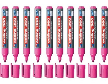 Edding 360 10 Adet Doldurulabilir Silinebilir Pembe Tahta Kalemi