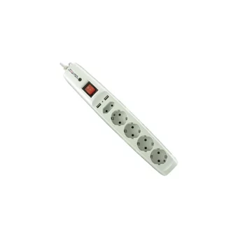 Powermaster 5'li Soket 2 metre 2'li USB Kablolu Çiftli Akım Korumalı Priz