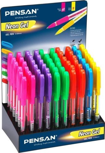 Pensan Plastik 6 Renkli 1 mm Çok Renkli 60'lı Tükenmez Kalem Seti
