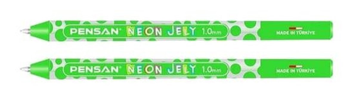Pensan Jely Neon Plastik Yeşil 12'li Tükenmez Kalem