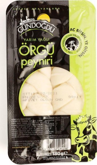 Gündoğdu Yarım Yağlı Örgü İnek Peyniri 180 gr