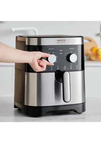 Karaca Gourmet XXXL Airfryer 9 lt Tek Hazneli Sıcak Hava Fritözü İnox