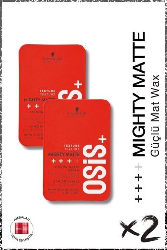 Schwarzkopf Osis+ Mighty Matte Mat Krem Orta Vegan 2x100 ml Wax