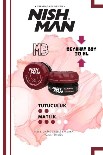 Nishman M3 Mat Krem Orta Vegan 30 ml Wax