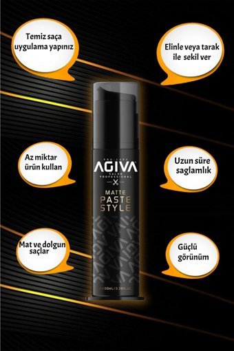 Agiva Matte Paste Style Mat Krem Sert Killi Organik Keratinli 100 ml Wax