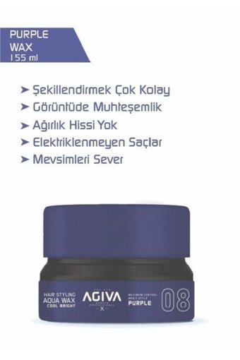 Agiva Aqua Purple 08 Parlak Krem Sert 155 ml Wax
