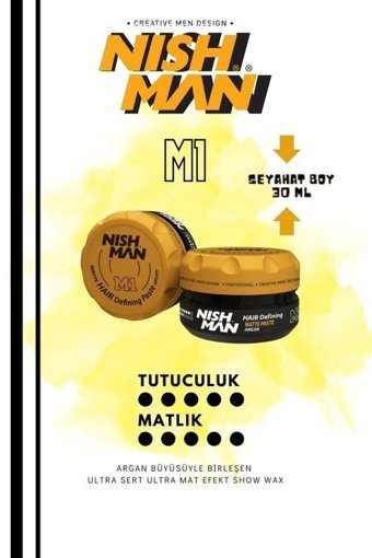 Nishman M1 Mat Krem Sert Organik 30 ml Wax