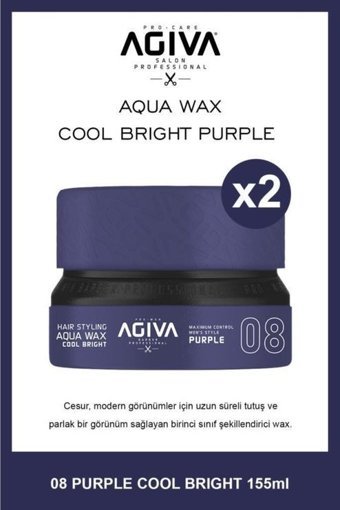 Agiva Aqua Purple 08 Parlak Krem Sert 2x155 ml Wax