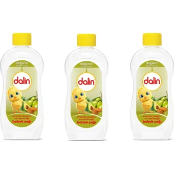 Dalin Doğanın 3'lü Dokunuşu Avokadolu Bademli Zeytinyağlı Hipoalerjenik Bebek Masaj Yağı 3x100 ml