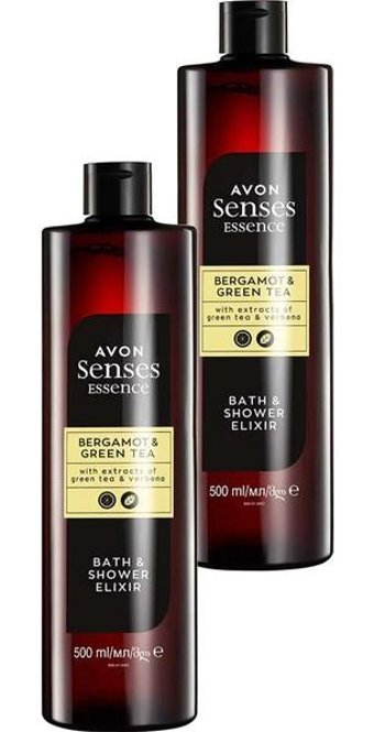 Avon Senses Essence Bergamotlu-Yeşil Çaylı Vegan Duş Jeli 2x500 ml