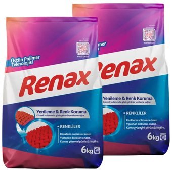 Renax Yenileme & Renk Koruma Renkliler İçin 96 Yıkama Toz Deterjan 2x6 kg