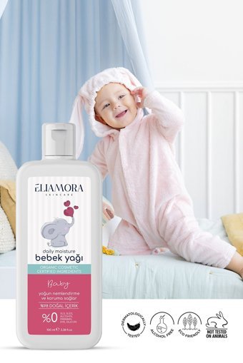 Eliamora Baby Organik Aspirli Bademli Lavantalı Zeytinyağlı Jojoba Yağlı Bebek Masaj Yağı 100 ml