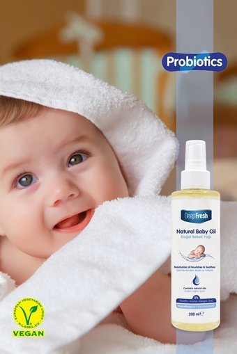 Deep Fresh Probiyotik Bademli Vegan Hipoalerjenik Bebek Masaj Yağı 200 ml