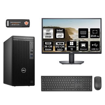 Dell OptiPlex 3000MT N010O3000MTAC Dahili Intel UHD Graphics Intel Core i5 12500 36 GB Ram 512 GB SSD Tower Windows 11 Pro 23.8 inç Monitörlü Masaüstü Bilgisayar
