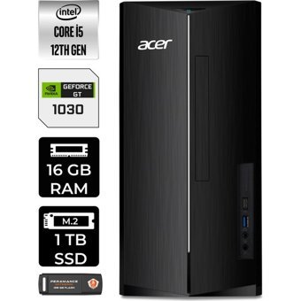 Acer Aspire TC1760 DTBHUEM005P363 Harici GeForce GT 1030 Intel Core i5 12400 16 GB Ram 1 TB SSD Tower Windows 11 Home Masaüstü Bilgisayar + PER4 BELLEK