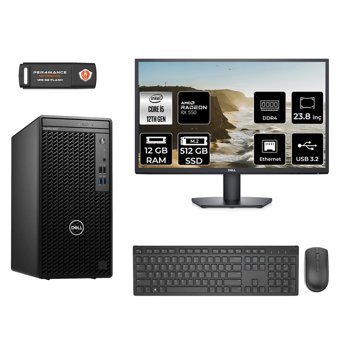 Dell OptiPlex 3000MT N010O3000MTAC Harici Radeon RX 550 Intel Core i5 12500 12 GB Ram 512 GB SSD Tower FreeDos 23.8 inç Monitörlü Masaüstü Bilgisayar
