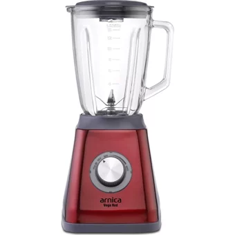 Arnica Vega 1500 ml Plastik Hazneli Buz Kırıcılı Çift Bıçaklı Tekli Sürahili Blender Kırmızı