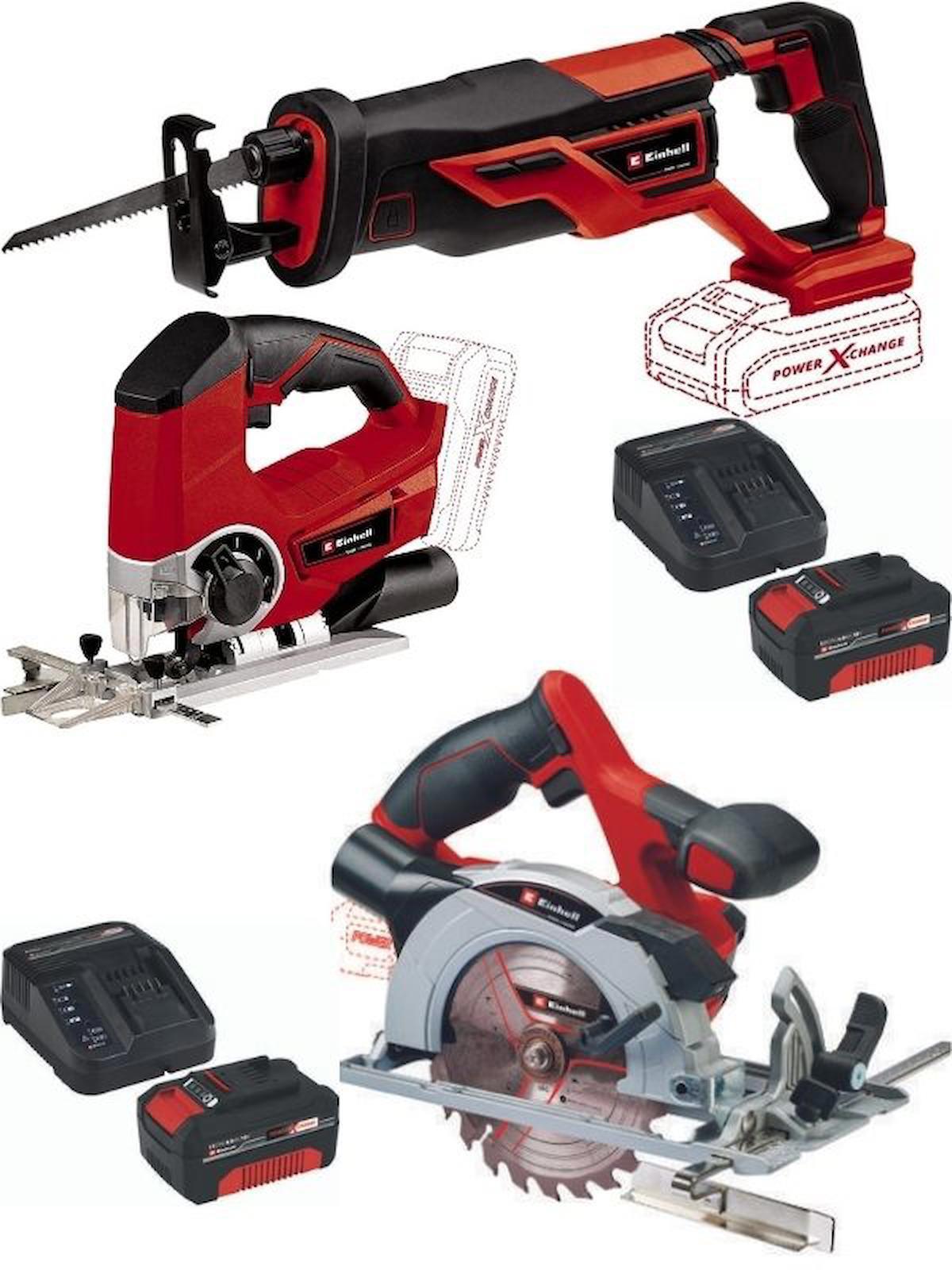 Einhell TE-CS 18/165/1 TE-JS 18/80 18 V 4200 devir/dk 165 mm Açılı Kesim Kablosuz Akülü Şarjlı Daire Testere
