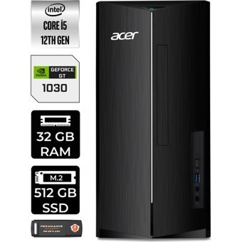 Acer Aspire TC1760 DTBHUEM005P377 Harici GeForce GT 1030 Intel Core i5 12400 32 GB Ram 512 GB SSD Tower Windows 11 Home Masaüstü Bilgisayar + PER4 BELLEK