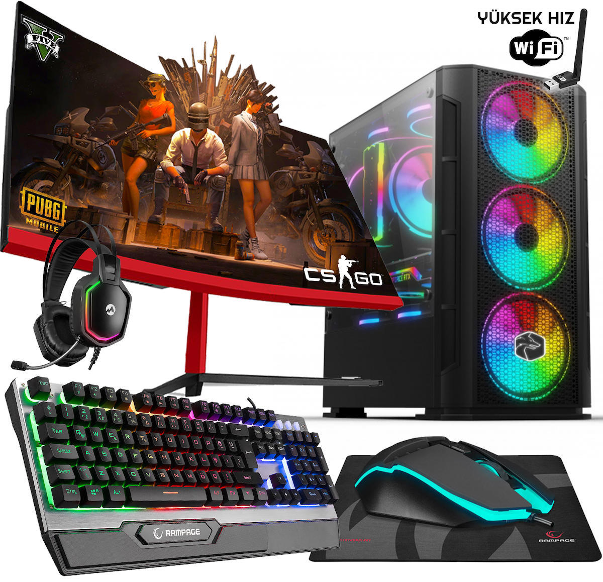 Biggamex NX02 Harici GeForce GTX 1050 Ti Intel Core i5 3470 16 GB Ram DDR3 256 GB SSD Tower FreeDos Masaüstü Bilgisayar