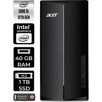 Acer Aspire TC1760 DTBHUEM005P338 Dahili Intel UHD Graphics Intel Core i5 12400 40 GB Ram 1 TB SSD Tower FreeDos Masaüstü Bilgisayar + PER4 BELLEK