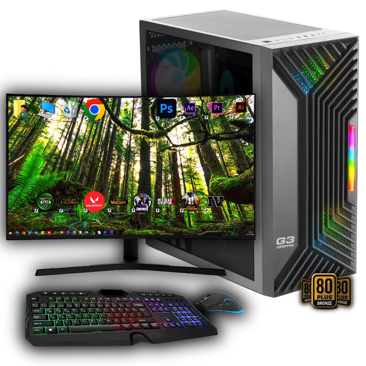 Avantron GMX7757 Harici GeForce RTX 4060 Ti Intel Core i5 M2 32 GB Ram DDR4 1 TB SSD Tower FreeDos 31.5 inç Monitörlü Masaüstü Bilgisayar