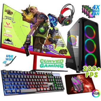 Biggamex SONİC RX44 Harici GeForce GTX 1050 Ti Intel Core i5 10400F 32 GB Ram 1 TB SSD Tower FreeDos 23.8 inç Monitörlü Masaüstü Bilgisayar