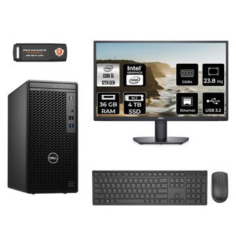 Dell OptiPlex 3000MT N010O3000MTAC Dahili Intel UHD Graphics Intel Core i5 12500 36 GB Ram 4 TB SSD Tower FreeDos 23.8 inç Monitörlü Masaüstü Bilgisayar